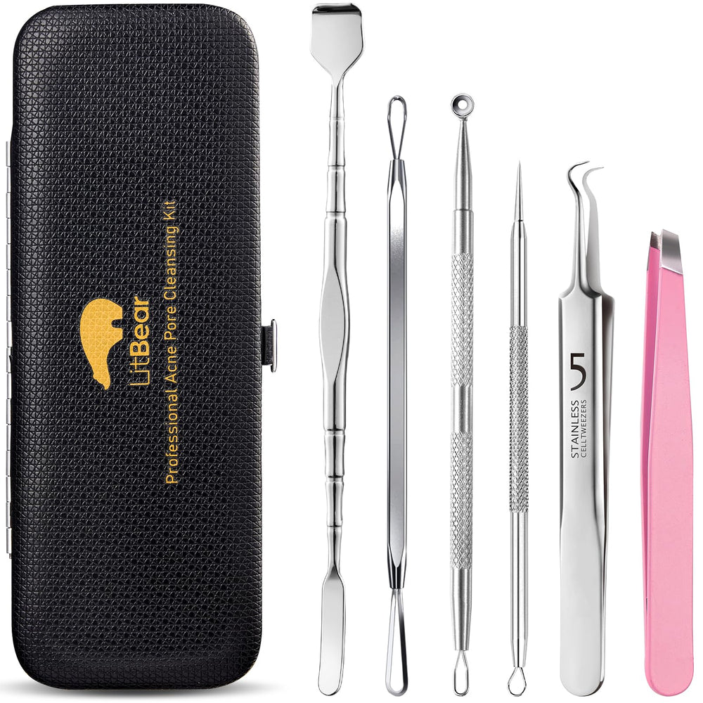 LitBear ensemble d'outils extracteurs noirs pour une extraction ciblée des comédons.