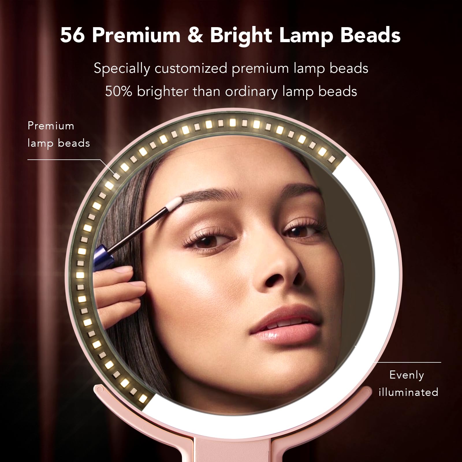 LitBear miroir double-face avec grossissement 10x pour détails précis.