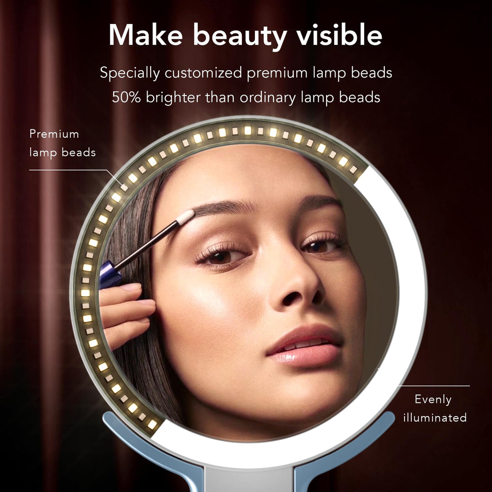 LitBear Miroir de voyage – grossissement 10x pour les détails fins comme le mascara