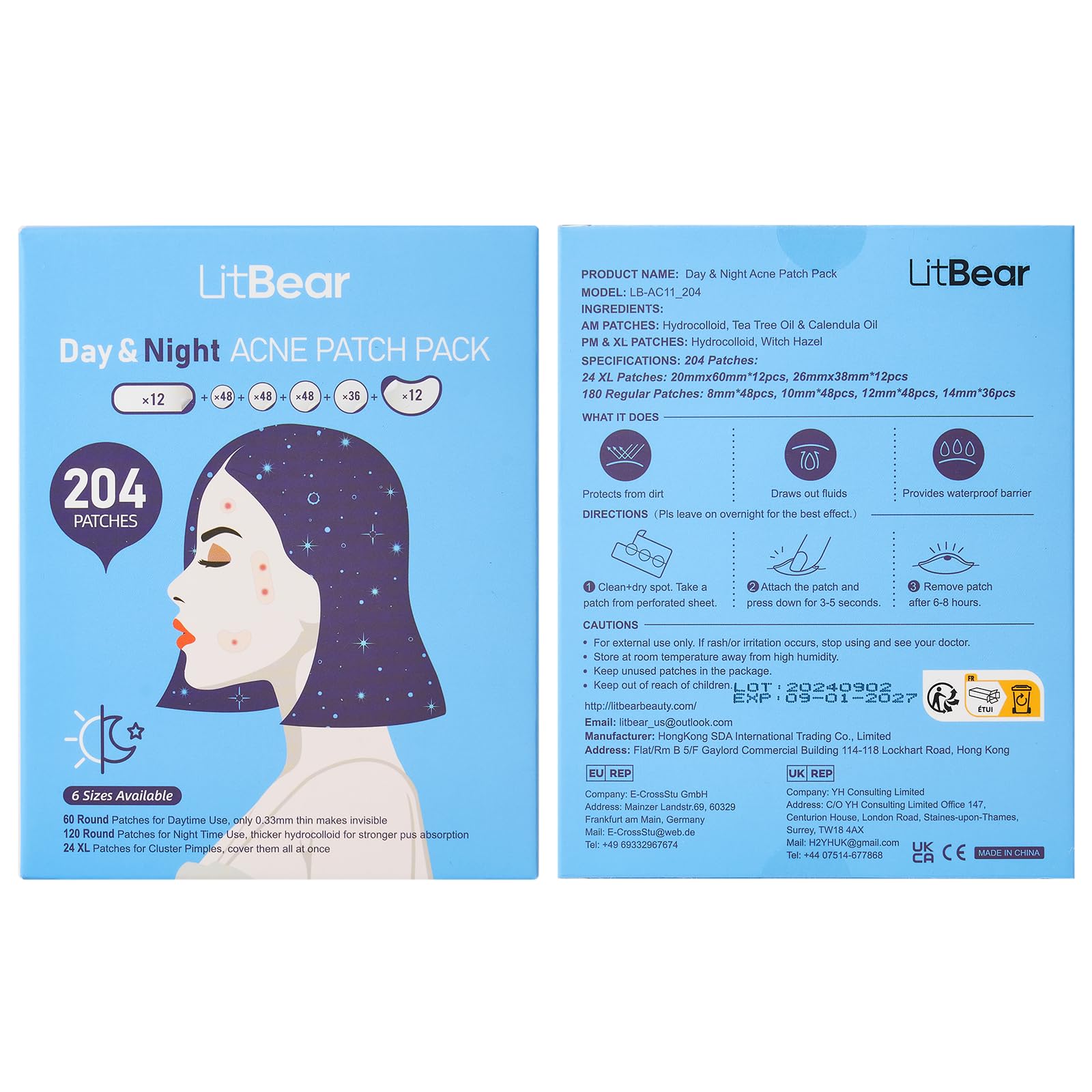 Emballage LitBear prêt à l'emploi, pratique et hygiénique.