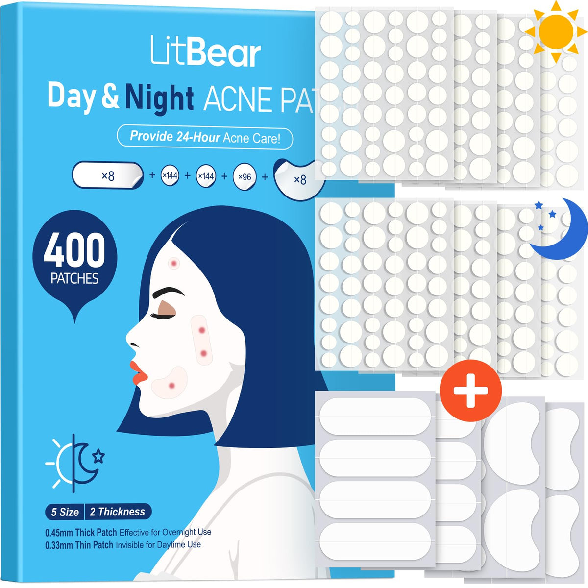 LitBear patch jour ultra-fin: protection discrète pendant la journée et soin ciblé.