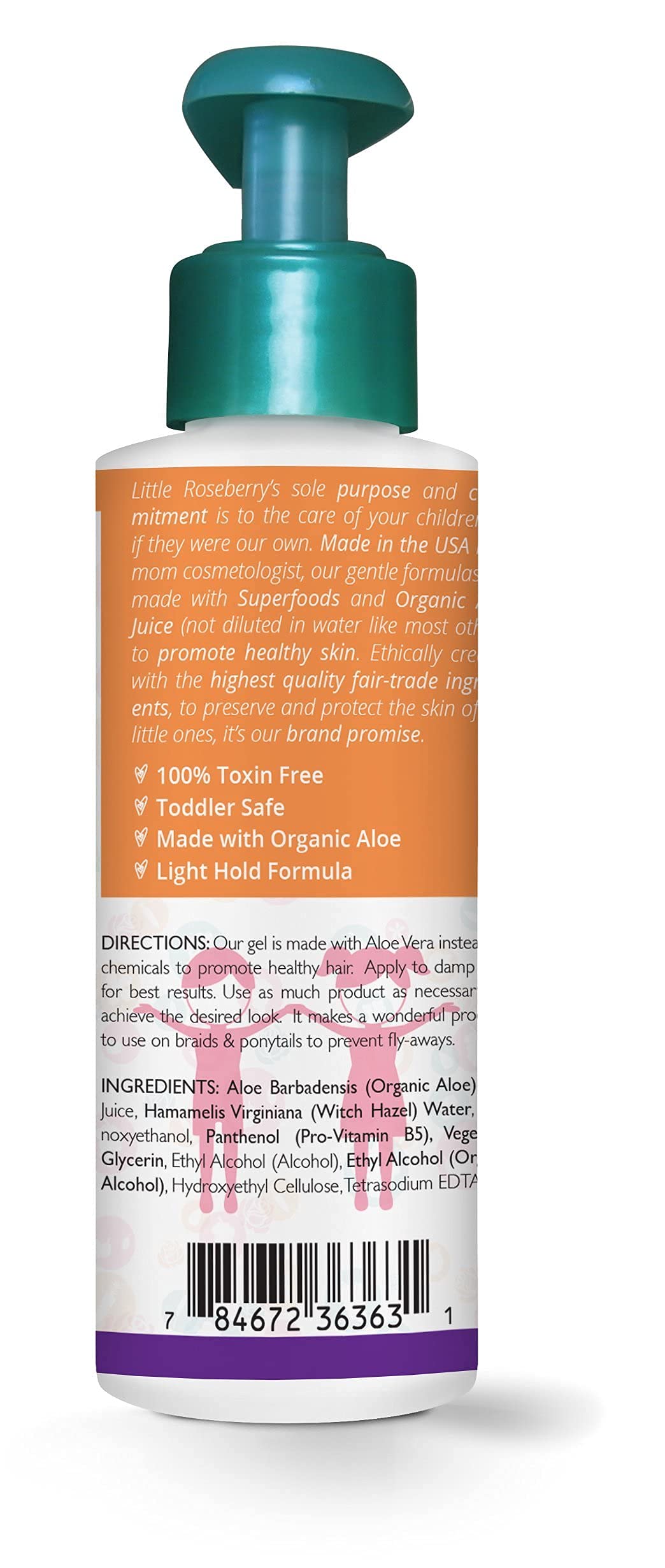 Composition sans parabene et sulfates dans Little Roseberry.