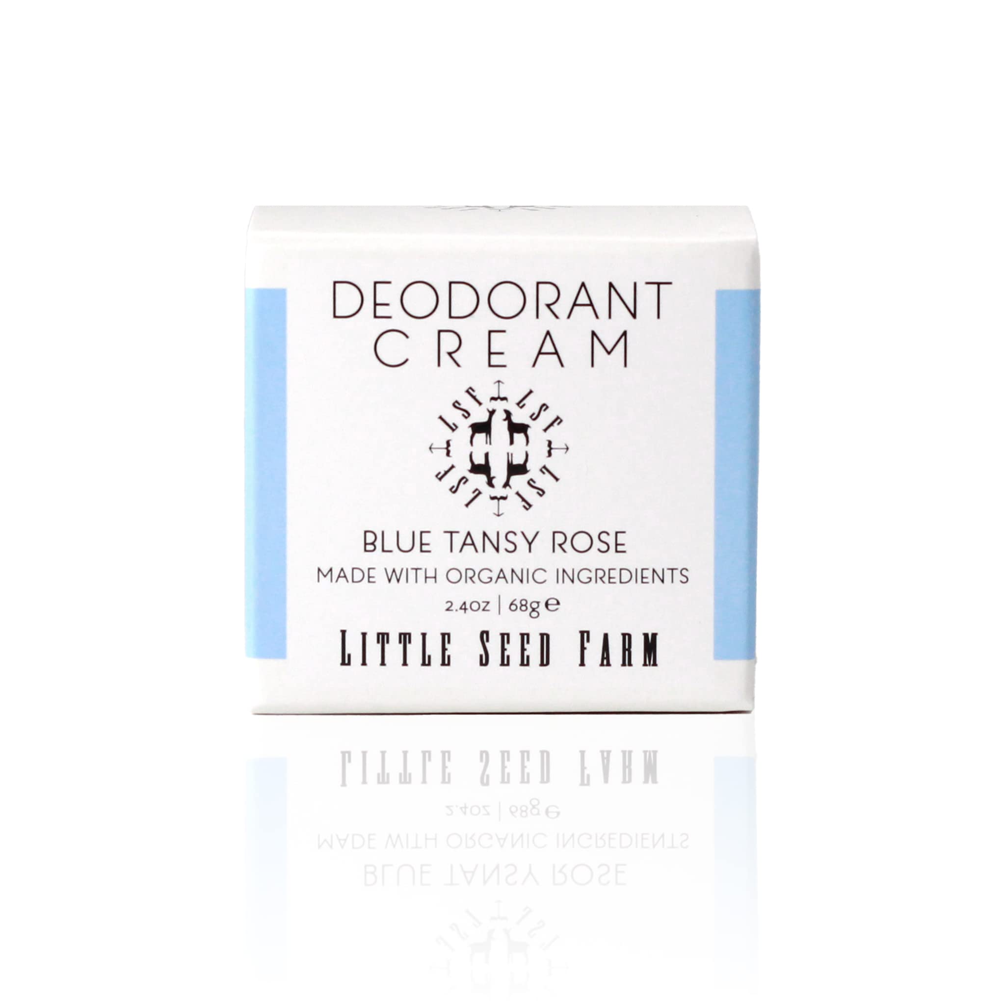 Little Seed Farm Déodorant Crème en bocal, senteur bleu-tansy-rose, fraîcheur naturelle.