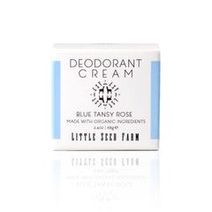 Little Seed Farm Déodorant Crème en bocal, senteur bleu-tansy-rose, fraîcheur naturelle.