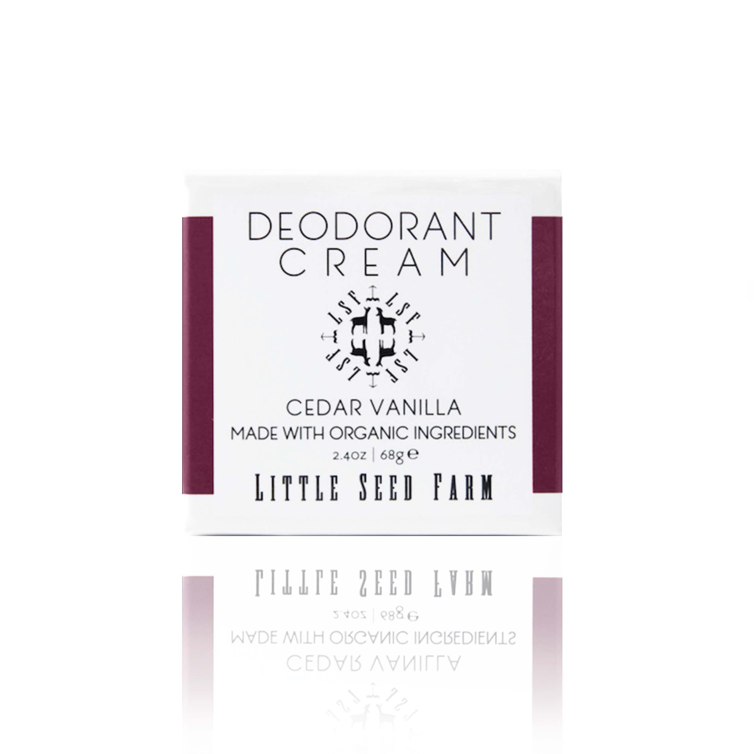 Little Seed Farm Déodorant Crème Cedar Vanilla, pot prêt à l'emploi pour une application douce.