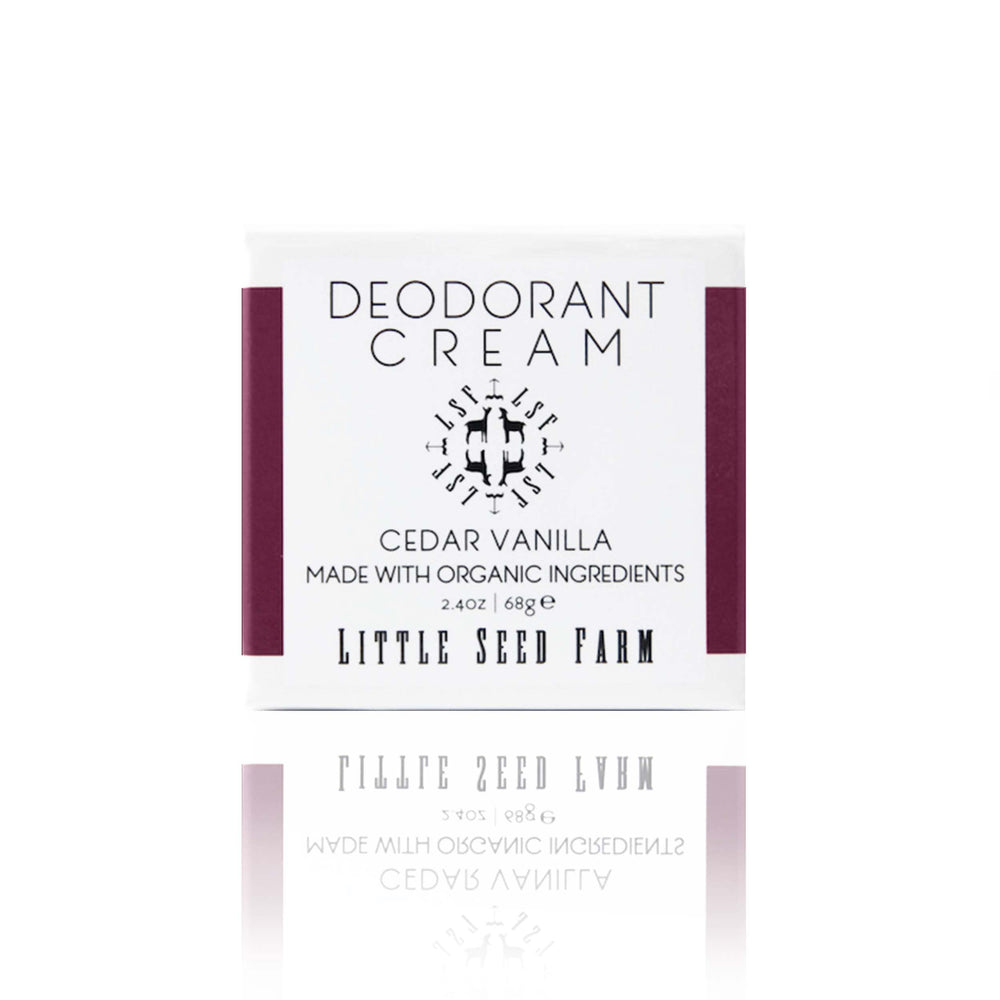 Little Seed Farm Déodorant Crème Cedar Vanilla, pot prêt à l'emploi pour une application douce.