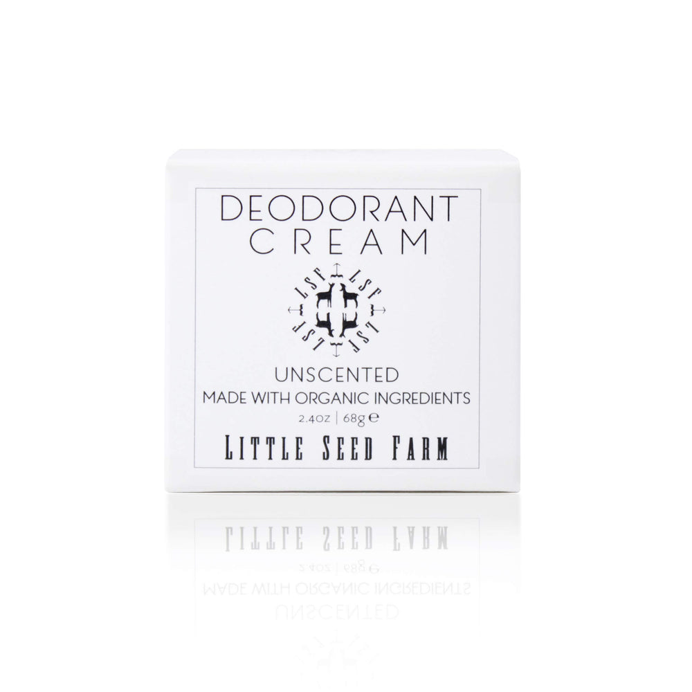 Little Seed Farm déodorant crème incolore dans le pot, application fluide et confortable.