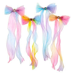 Little World clips noeud ruban rouge, parfait pour une coiffure quotidienne chic.