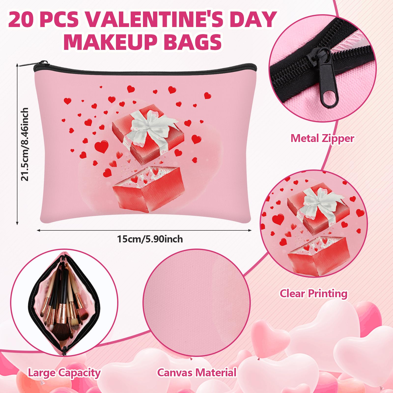LIUBUJINGYING sac maquillage format compact 15x21,5 cm pour voyage.