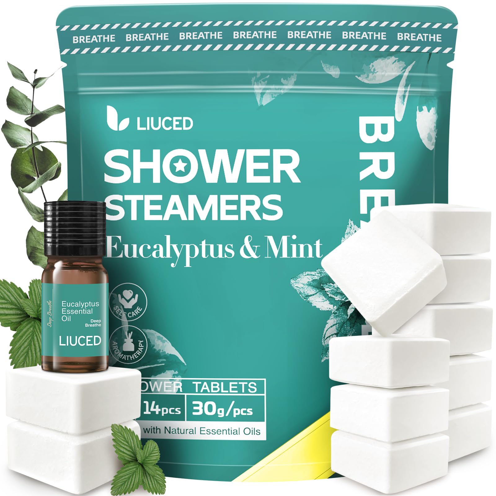 LIUCED bombe-douche eucalyptus menthe, soulage congestion nasale lors de la douche
