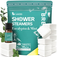 LIUCED bombe-douche eucalyptus menthe, soulage congestion nasale lors de la douche