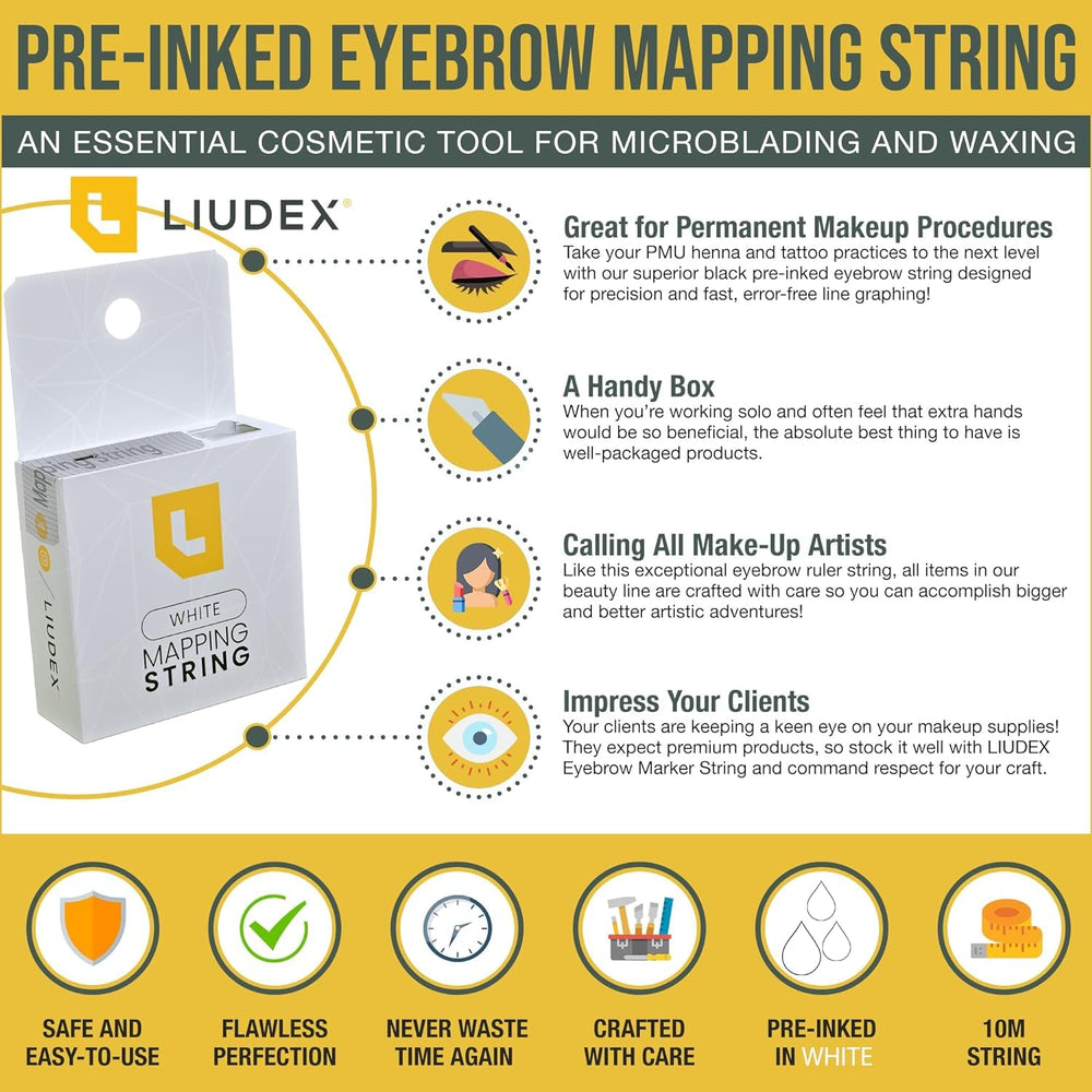 LIUDEX boite fil marquage sourcils 10m pour travail en solo