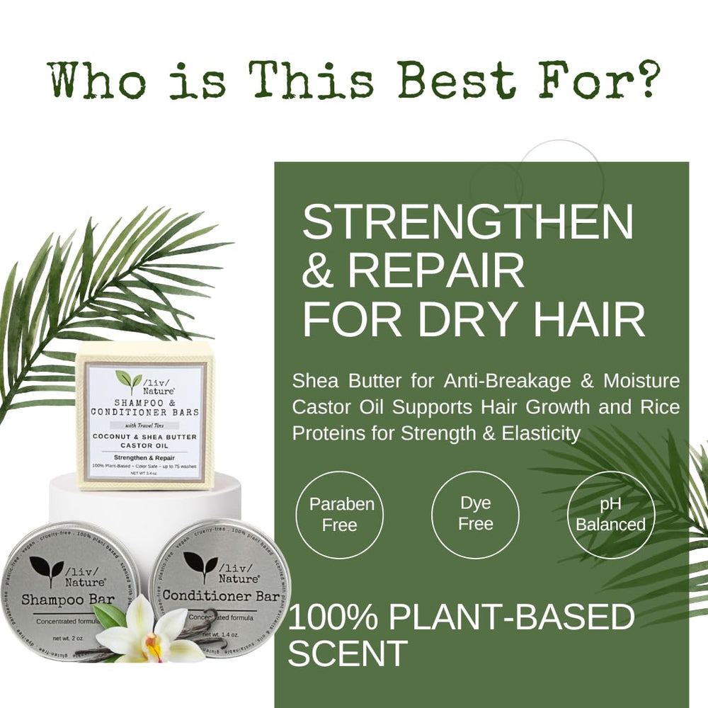 Liv Nature barre-shampoing solide avec mousse dense et durable.