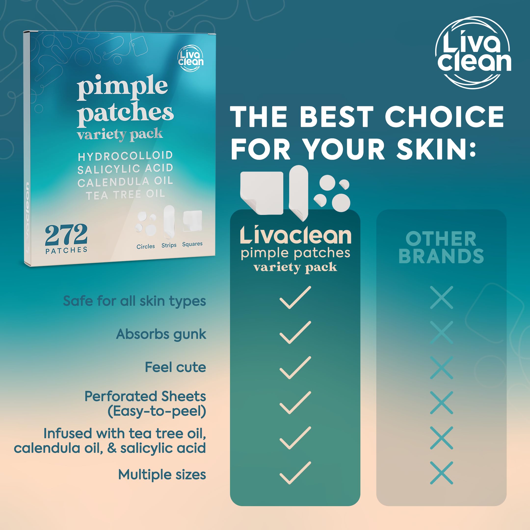 Pansement hydrocolloïde nuit LivaClean, adhérence renforcée toute la nuit.