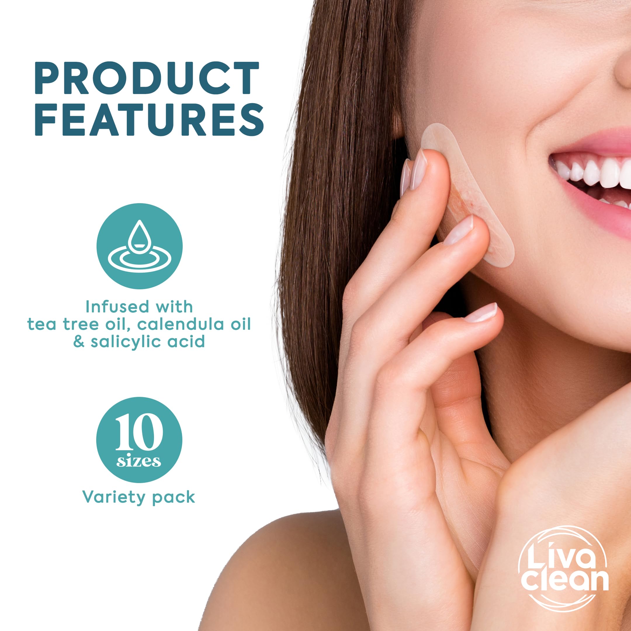Pansement salicylique LivaClean pour visage, aide à garder une peau claire.
