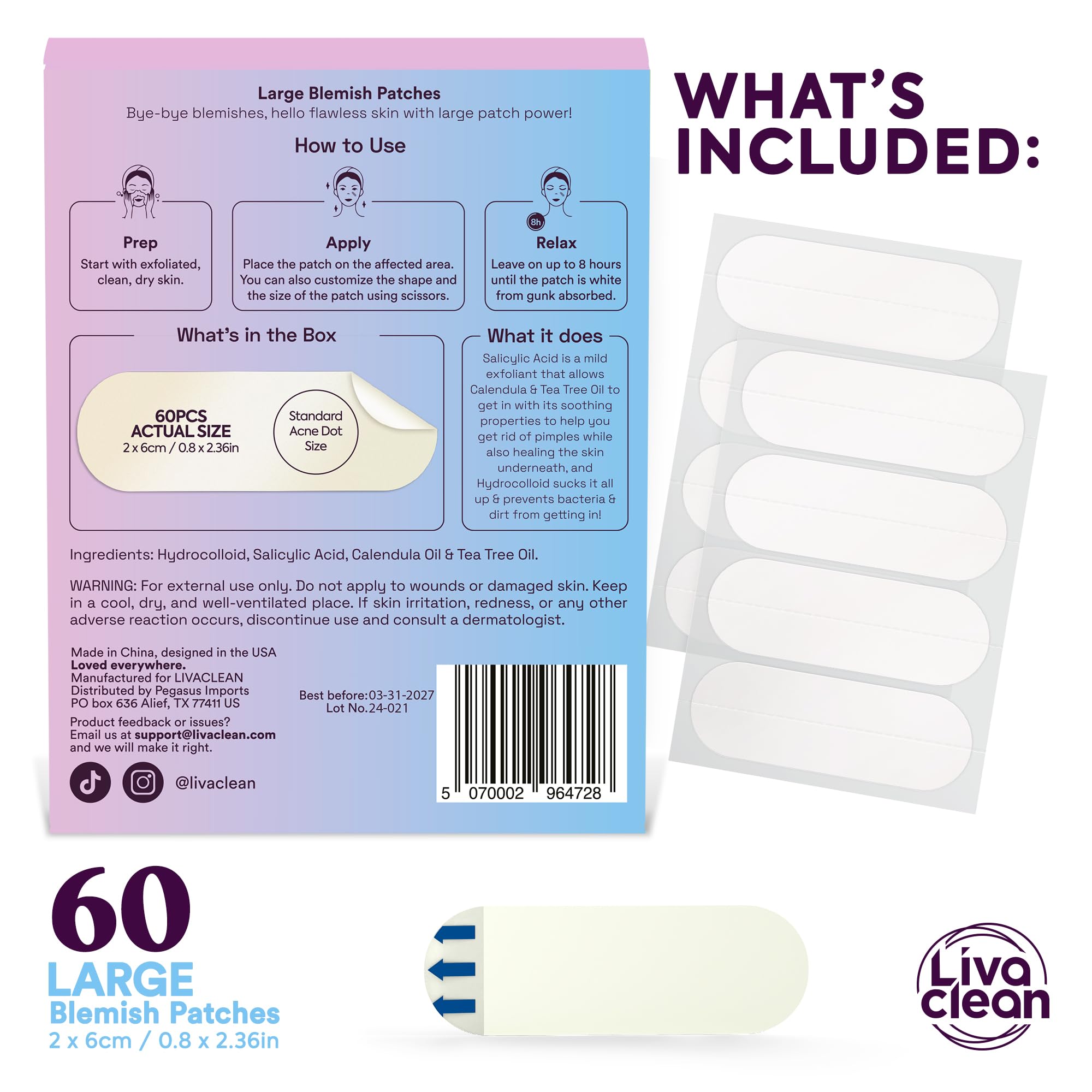 Pansements LivaClean XL sur le front pour une couverture efficace et discrète.