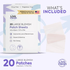 Pansements hydrocolloïdes XXL LivaClean sur nez, absorption des huiles nocturne.