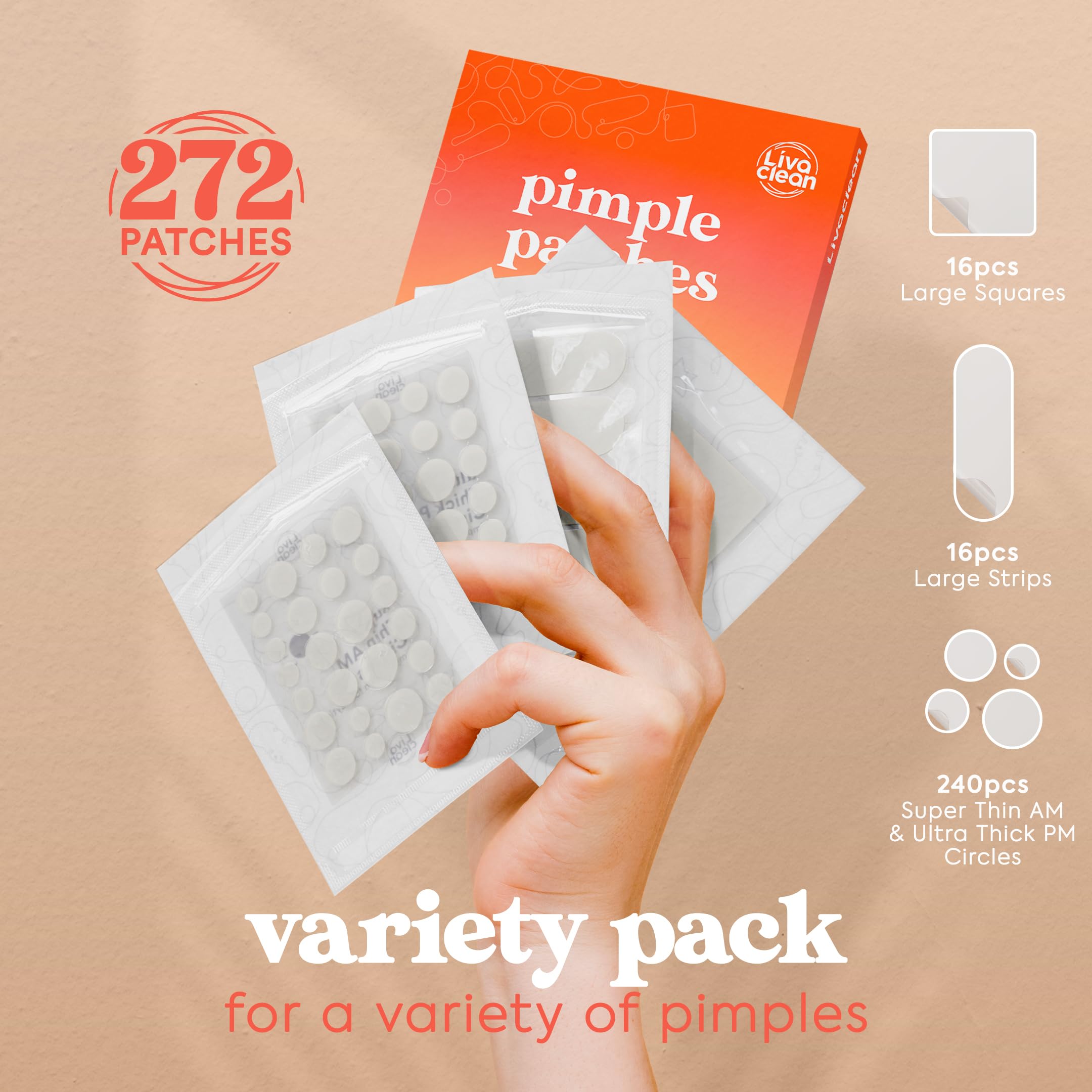 Patch hydrocolloïde LivaClean pour gros bouton sur le visage.
