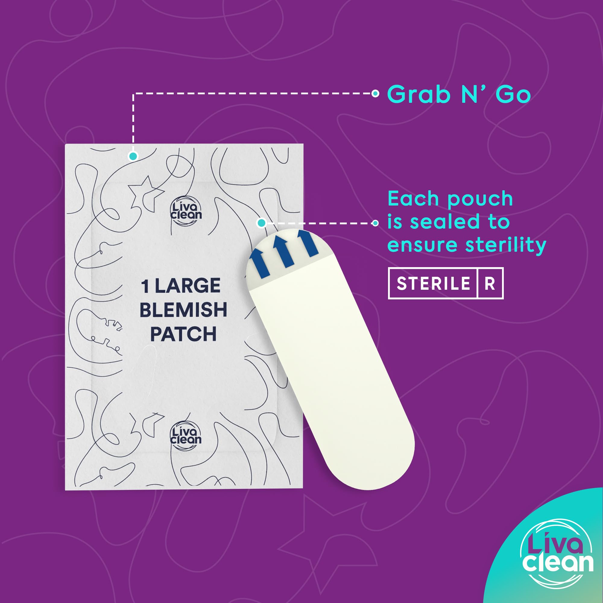 Patch hydrocolloïde transparent de LivaClean, discret pendant la nuit.