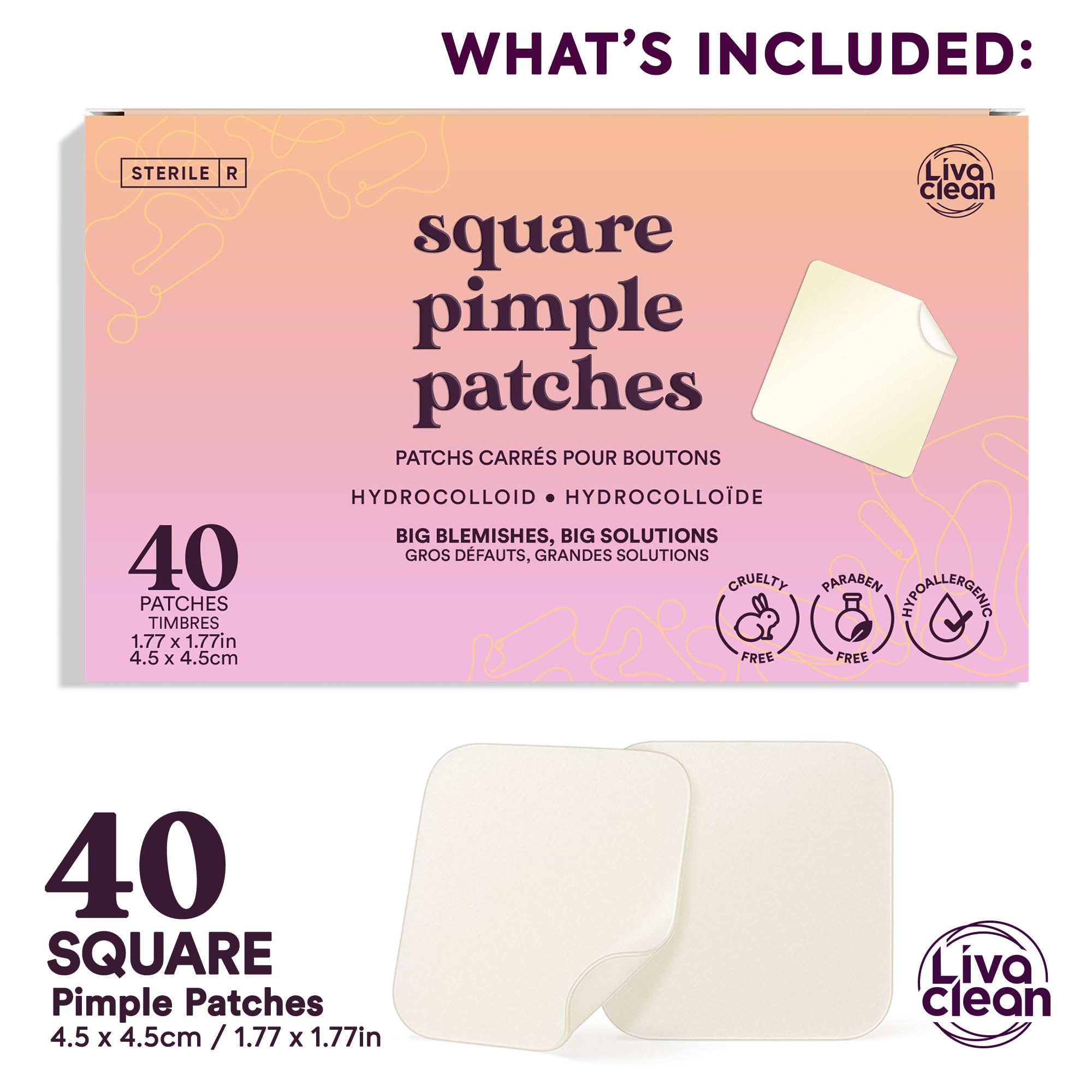 Patch XL Livaclean sur le front: couvrance discrète