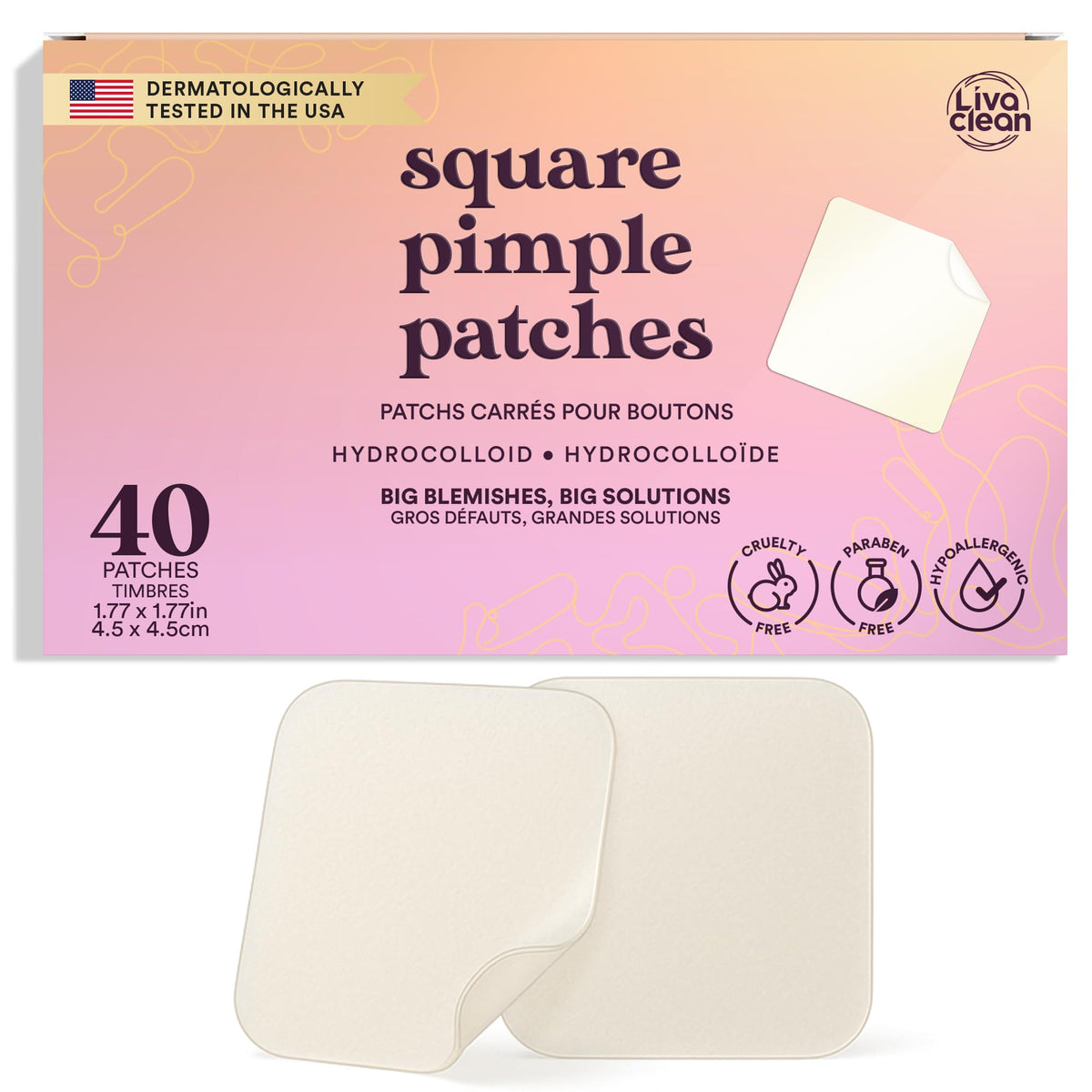 Patch XL Livaclean sur le nez: absorption d'huile et barrière légère