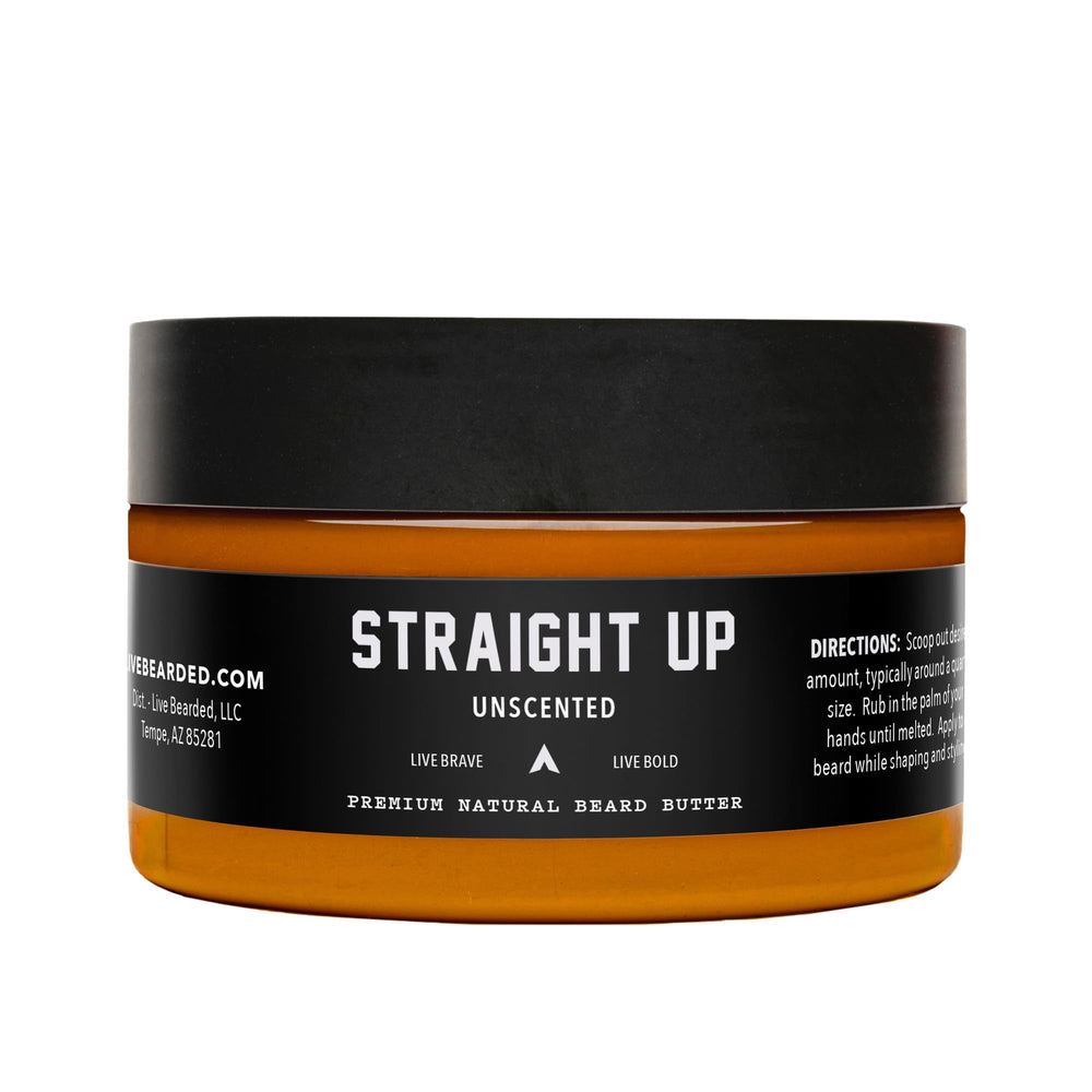Live Bearded Beurre de barbe — bouteille, hydratation légère pour barbe soignée.