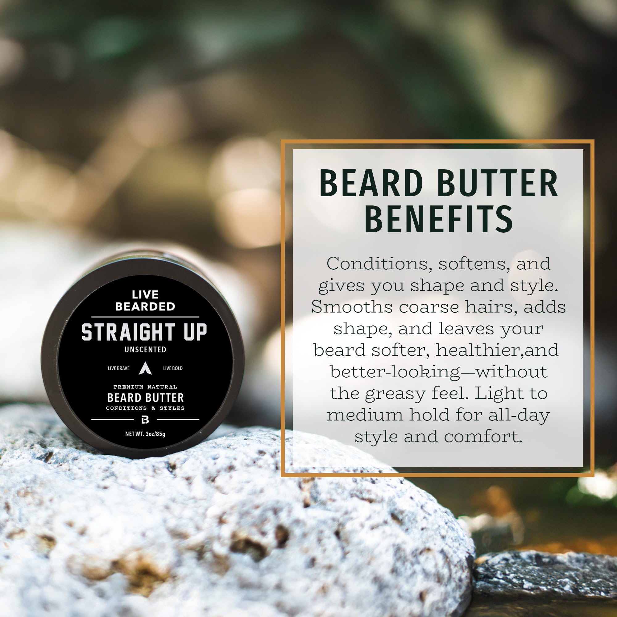 Live Bearded — application barbe et peau, douceur durable.