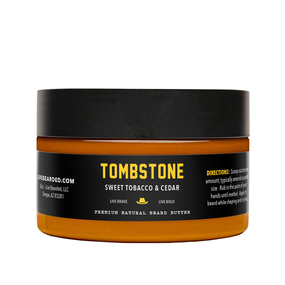 Live Bearded Beurre de Barbe – pot hydratation naturelle pour barbe douce.