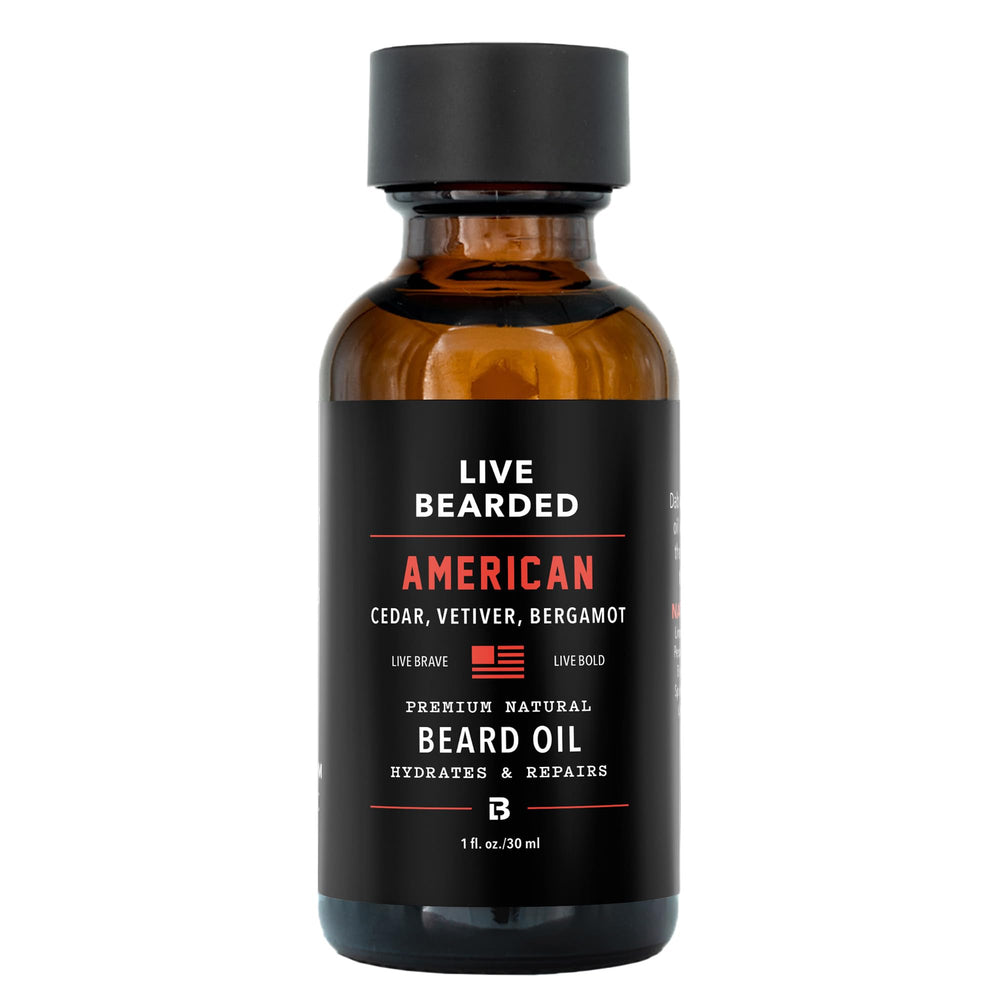 Live Bearded huile barbe cèdre : hydratation profonde et parfum boisé.