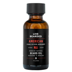 Live Bearded huile barbe cèdre : hydratation profonde et parfum boisé.