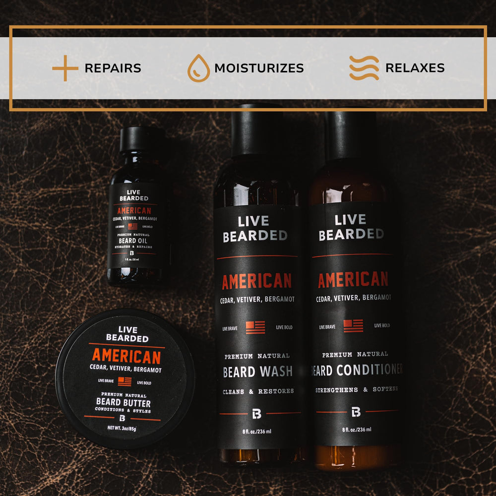 Live Bearded Huile Barbe, ravive l'éclat et apaise durant le coiffage.