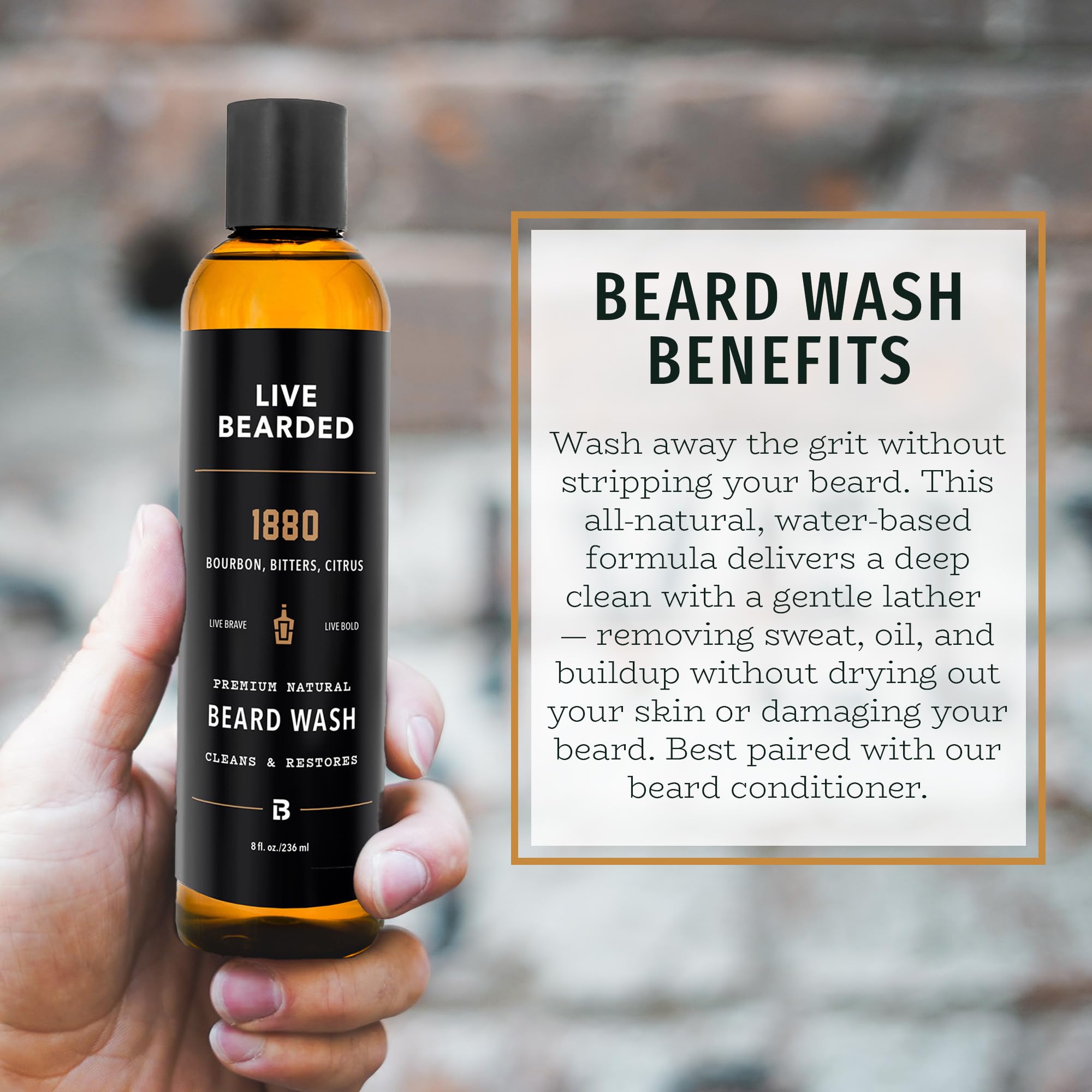Live Bearded – ingrédients-naturels: soigne peau et poils lors du lavage