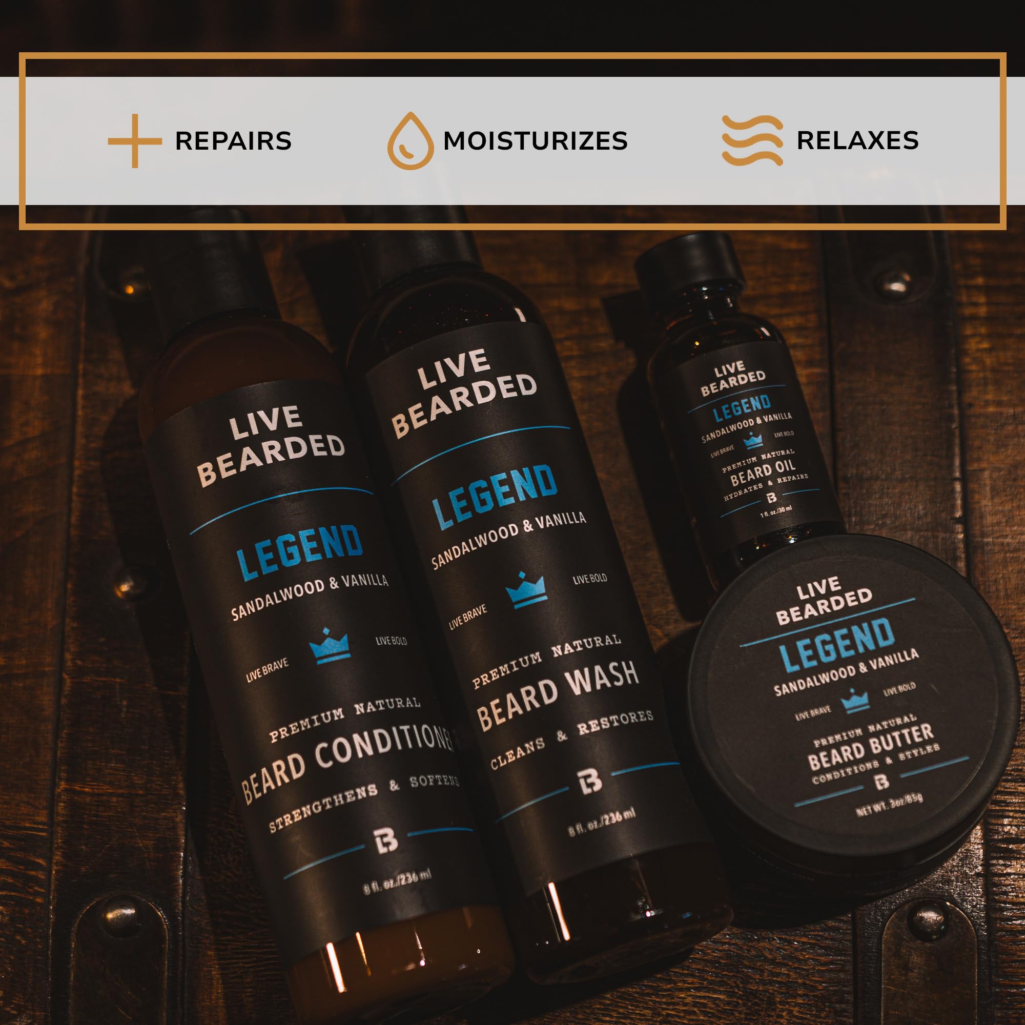 Live Bearded Huile Barbe pour nourrir et apporter de la brillance naturelle.