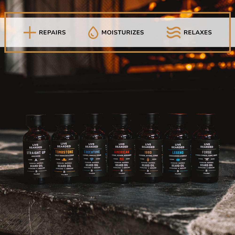Emballage Live Bearded élégant et pratique pour votre routine.