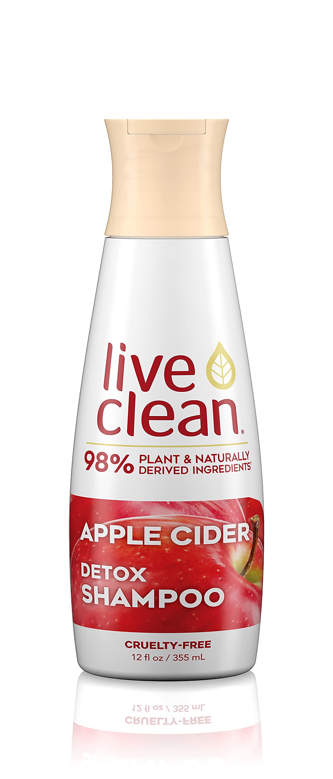Live Clean Shampoing Détox cidre de pomme — bouteille 355 ml, lavage quotidien doux des cheveux gras