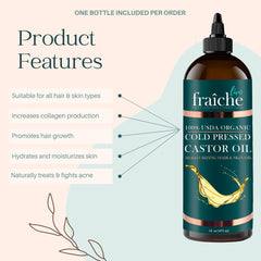 Live Fraiche huile de ricin: soin capillaire pour croissance et brillance.