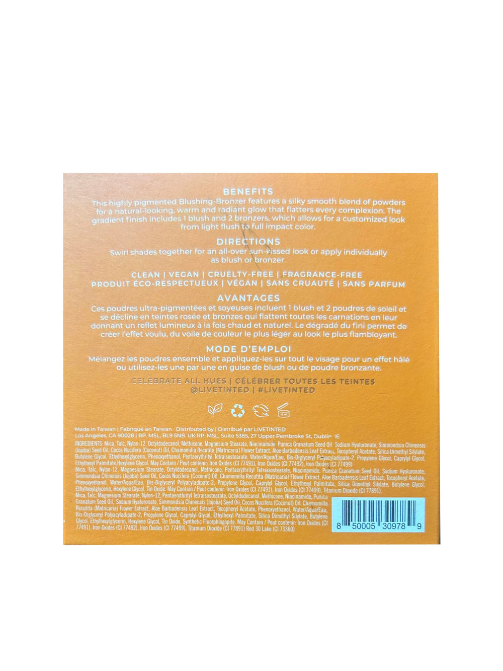 Live Tinted Huebeam formule sans parfum et non testé sur animaux.