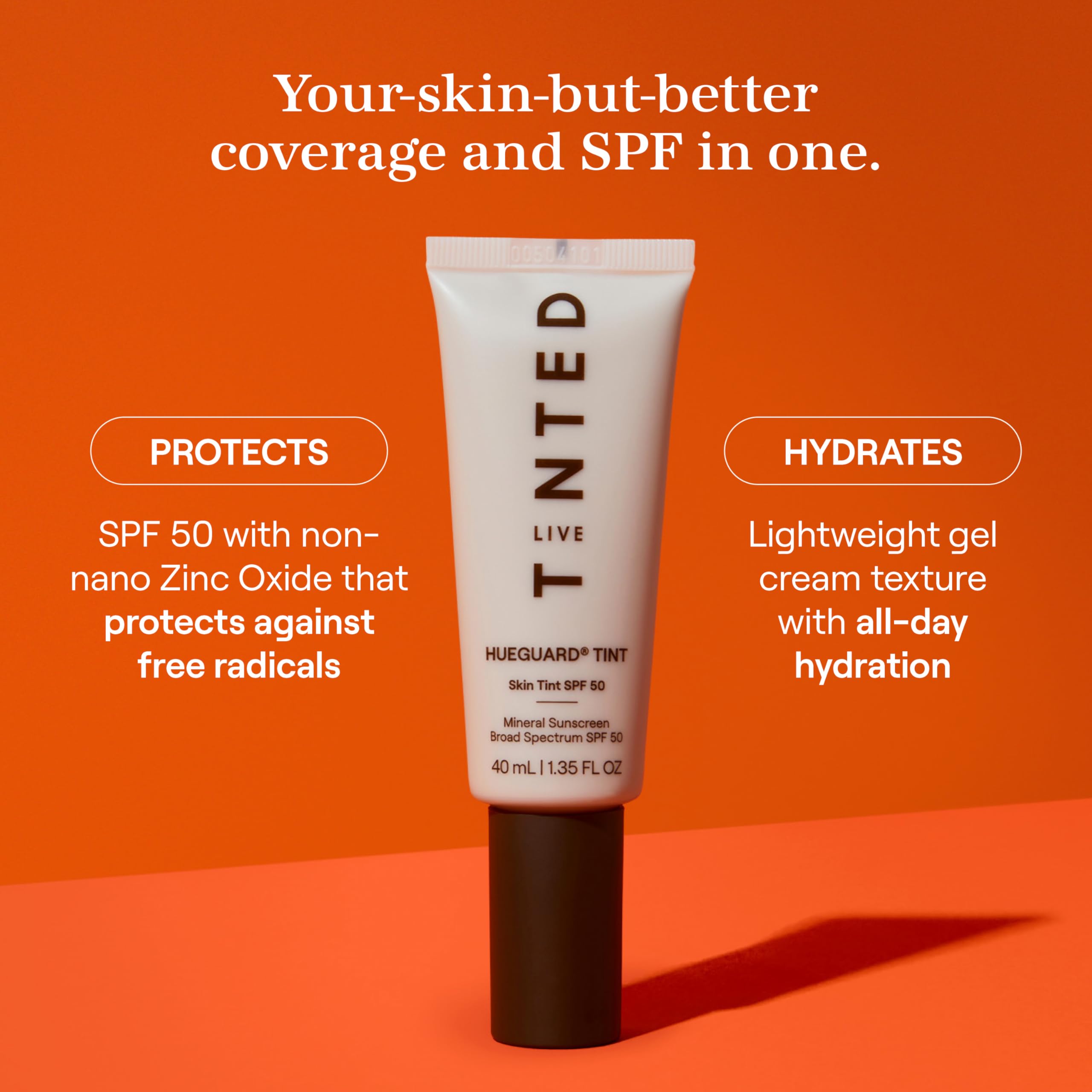 Texture gel-crème Hueguard offrant hydratation durable et confort au visage
