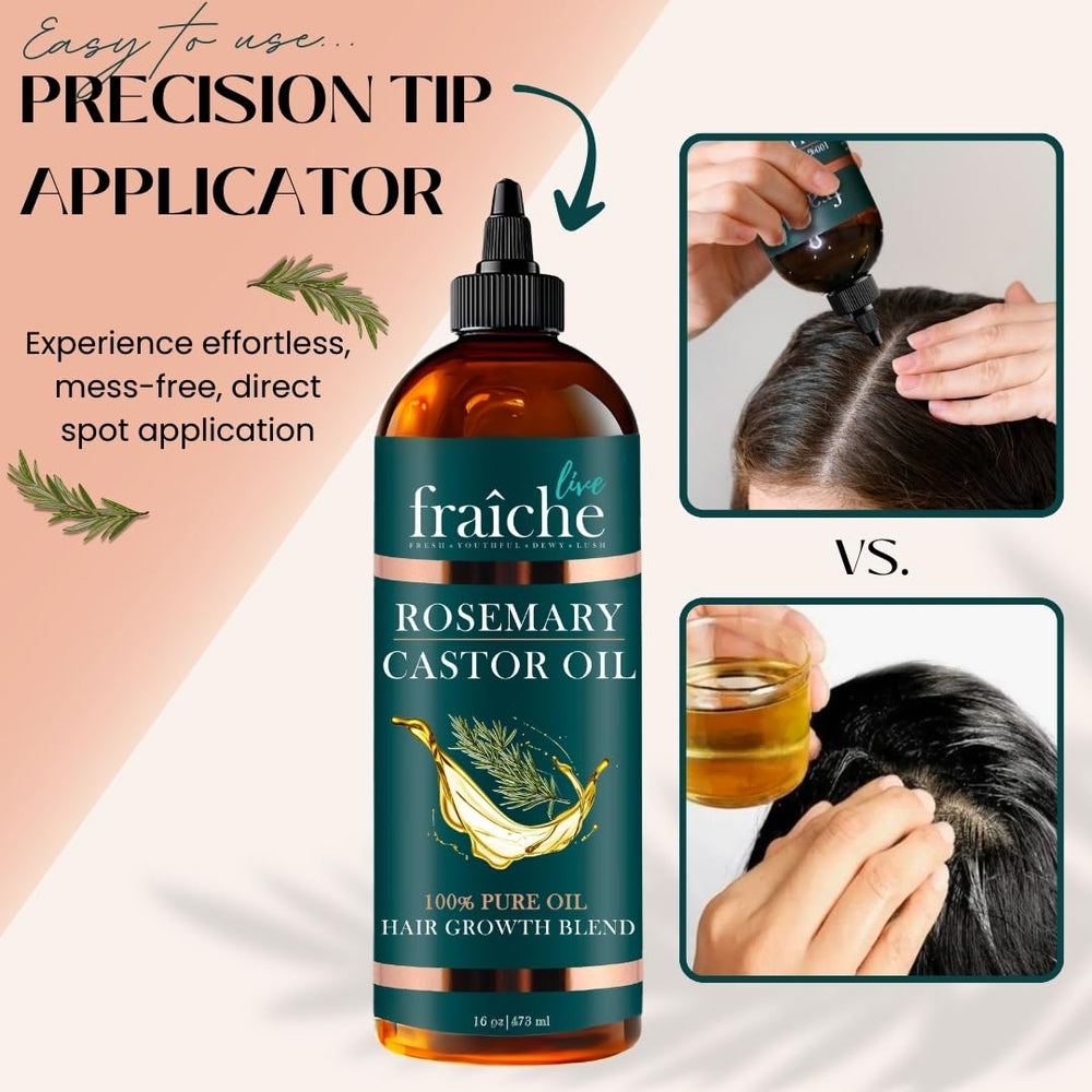 Live Fraiche huile romarin et ricin – Formule pure sans agents de remplissage.