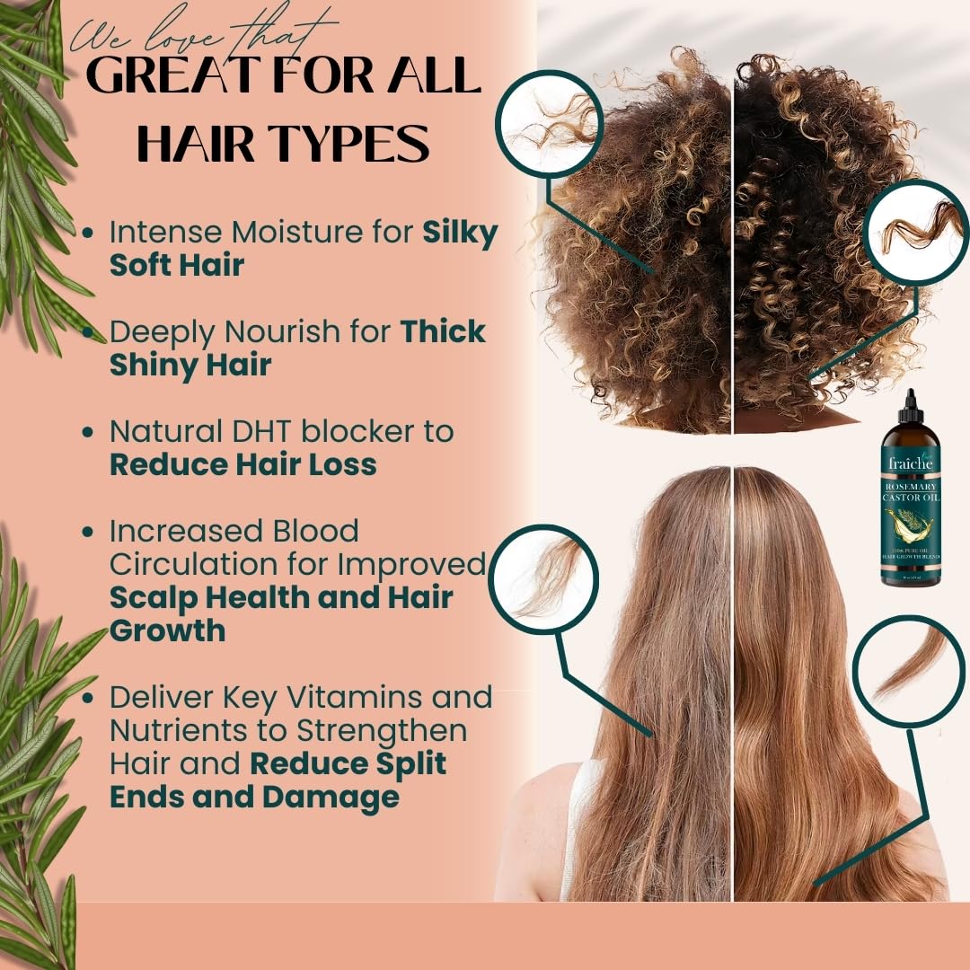 Live Fraiche huile romarin et ricin – Hydratation en profondeur cheveux et peau.