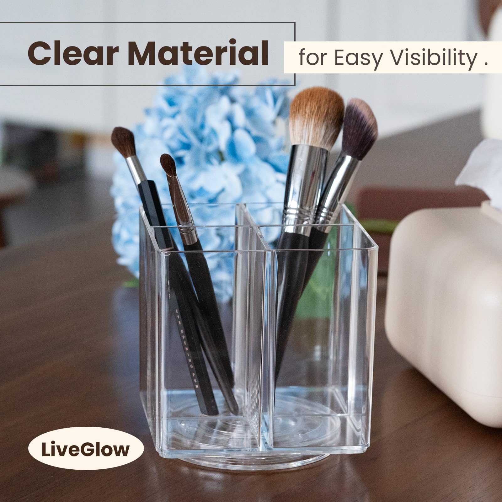 LiveGlow pinceaux-et-stylo-rangement: rangement polyvalent pour espaces restreints