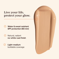 Application visage Hueguard, facilité d’estompage pour un teint naturel.