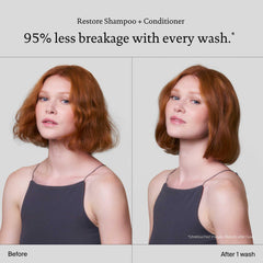 Living Proof Restore Conditioner montre texture luxueuse prête à l’emploi.