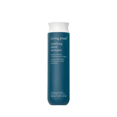 Living Proof Clarifying Detox Shampoo, bouteille ouverte, nettoyage en profondeur prêt à l'emploi.