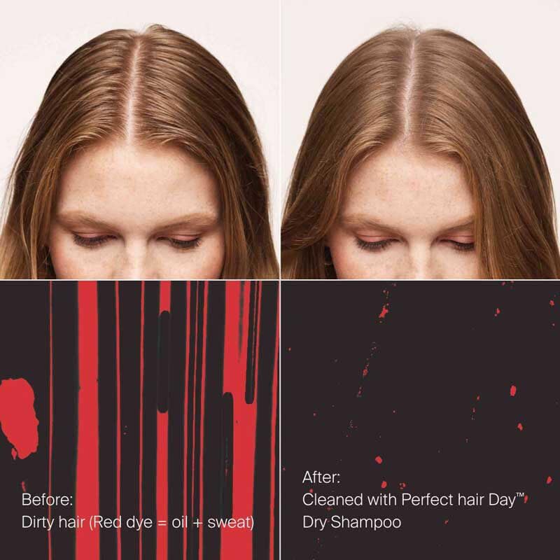 Texture légère et cheveux propres après l’usage du Shampoing sec Living Proof.