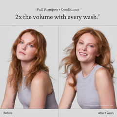 Living Proof Full Shampoo – mousse prête à nettoyer en douceur les cheveux.
