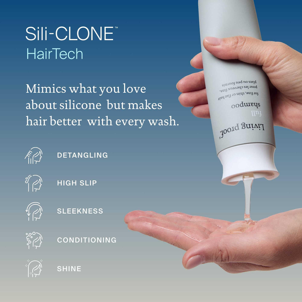 Sans sulfates, Living Proof Full Shampoo respecte les cheveux et la couleur.