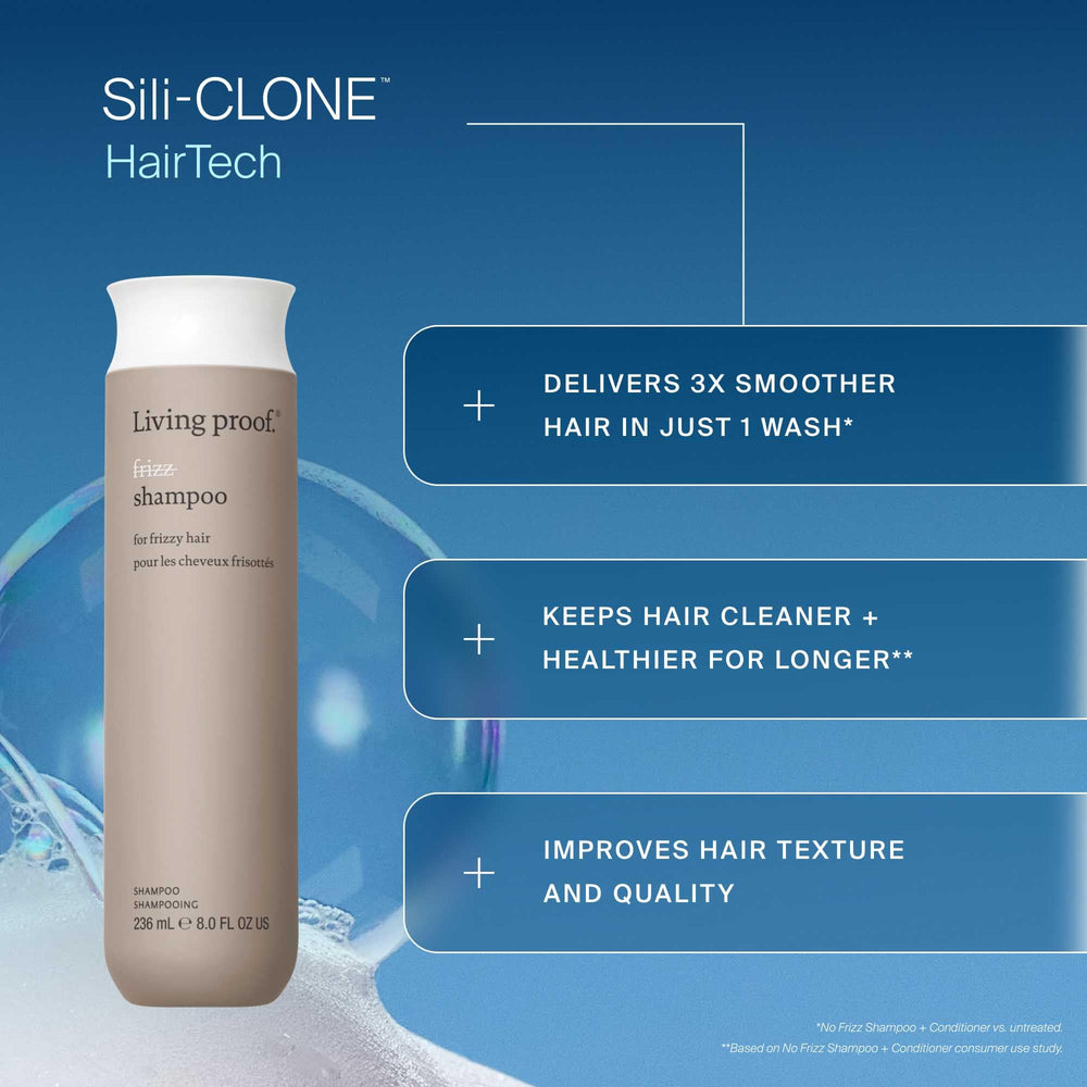 Shampooing Living Proof anti-frisottis, brillance légère et cheveux soyeux