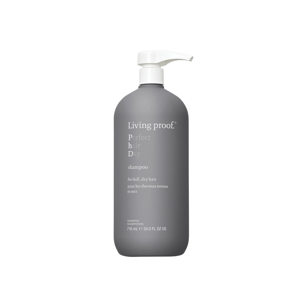 Living proof Perfect hair Day Shampoo — bouteille élégante, hydratation durable pour cheveux doux et sains.