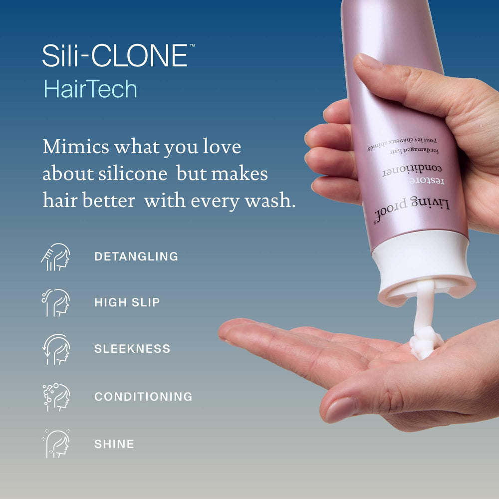 Living Proof Restore Conditioner — brillance naturelle et douceur visibly améliorées.